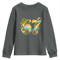 Hawaii Six Seven Youth Sweatshirt Tropical Hibiscus Vacation Graphic