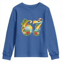 Hawaii Six Seven Youth Sweatshirt Tropical Hibiscus Vacation Graphic
