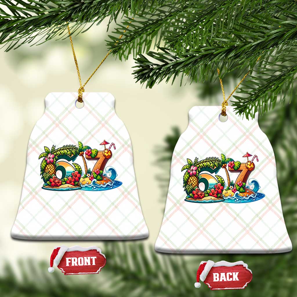 Tropical Beach Six Seven Ceramic Ornament Summer Island Vacation Graphic