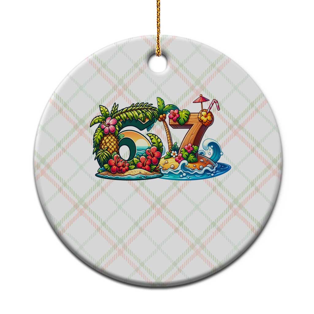 Tropical Beach Six Seven Ceramic Ornament Summer Island Vacation Graphic