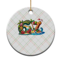 Tropical Beach Six Seven Ceramic Ornament Summer Island Vacation Graphic