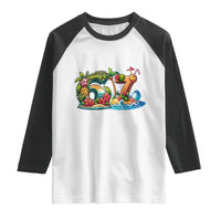 Tropical Beach Six Seven Raglan Shirt Summer Island Vacation Graphic