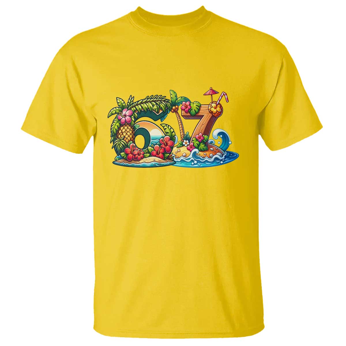 Tropical Beach Six Seven T Shirt Summer Island Vacation Graphic