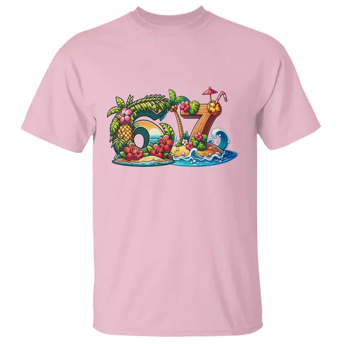 Tropical Beach Six Seven T Shirt Summer Island Vacation Graphic