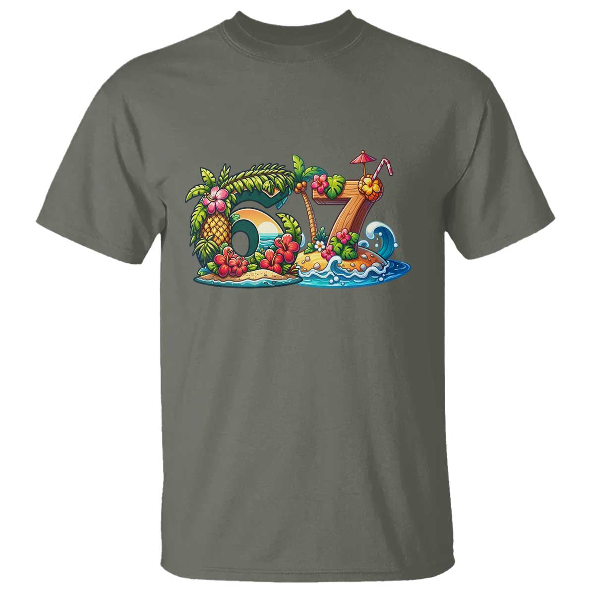 Tropical Beach Six Seven T Shirt Summer Island Vacation Graphic