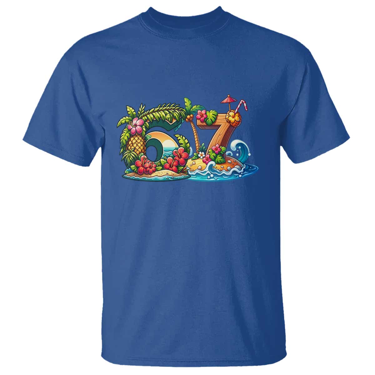 Tropical Beach Six Seven T Shirt Summer Island Vacation Graphic