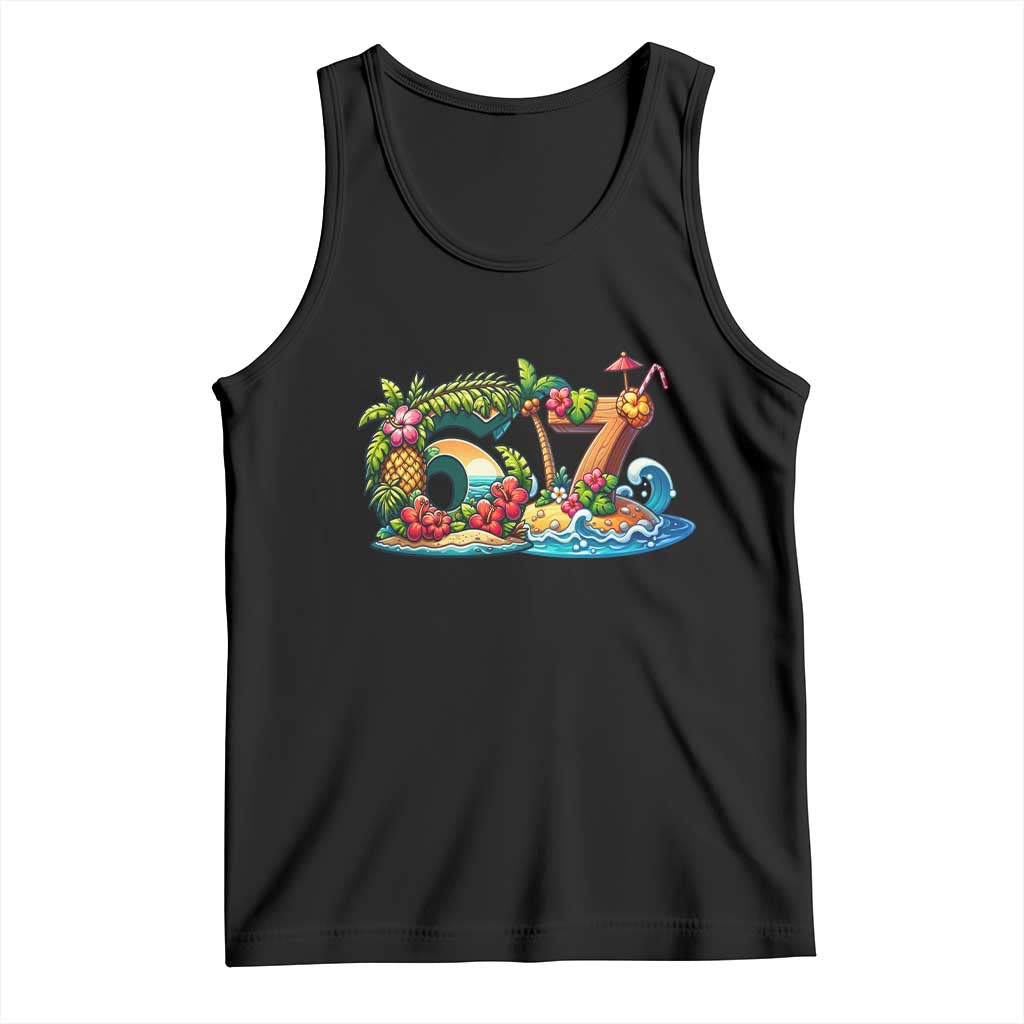 Tropical Beach Six Seven Tank Top Summer Island Vacation Graphic
