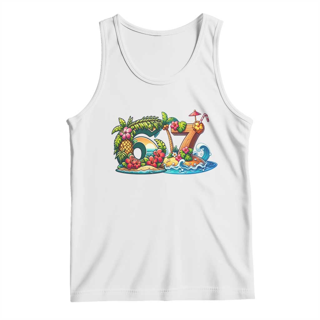 Tropical Beach Six Seven Tank Top Summer Island Vacation Graphic