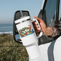 Tropical Beach Six Seven Tumbler With Handle Summer Island Vacation Graphic
