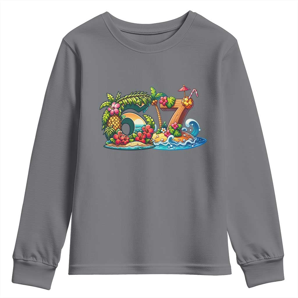Tropical Beach Six Seven Youth Sweatshirt Summer Island Vacation Graphic