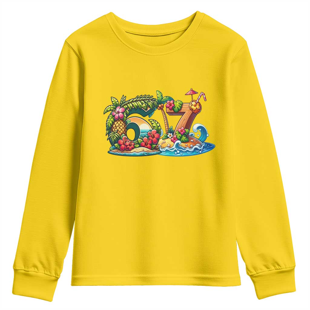 Tropical Beach Six Seven Youth Sweatshirt Summer Island Vacation Graphic