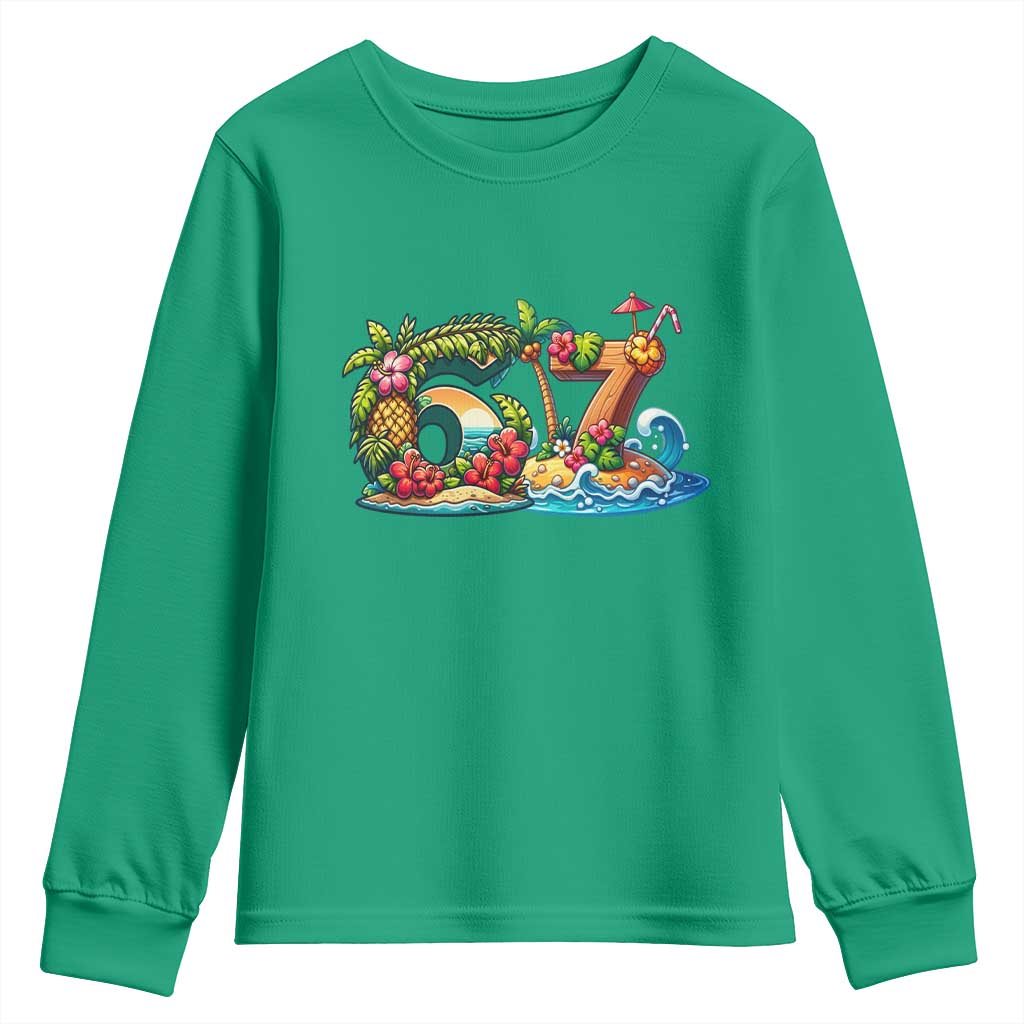 Tropical Beach Six Seven Youth Sweatshirt Summer Island Vacation Graphic