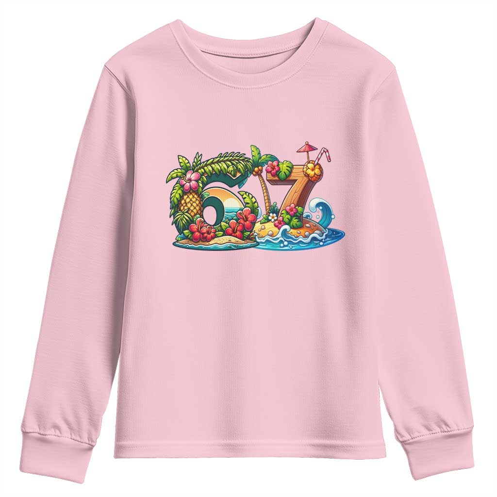 Tropical Beach Six Seven Youth Sweatshirt Summer Island Vacation Graphic