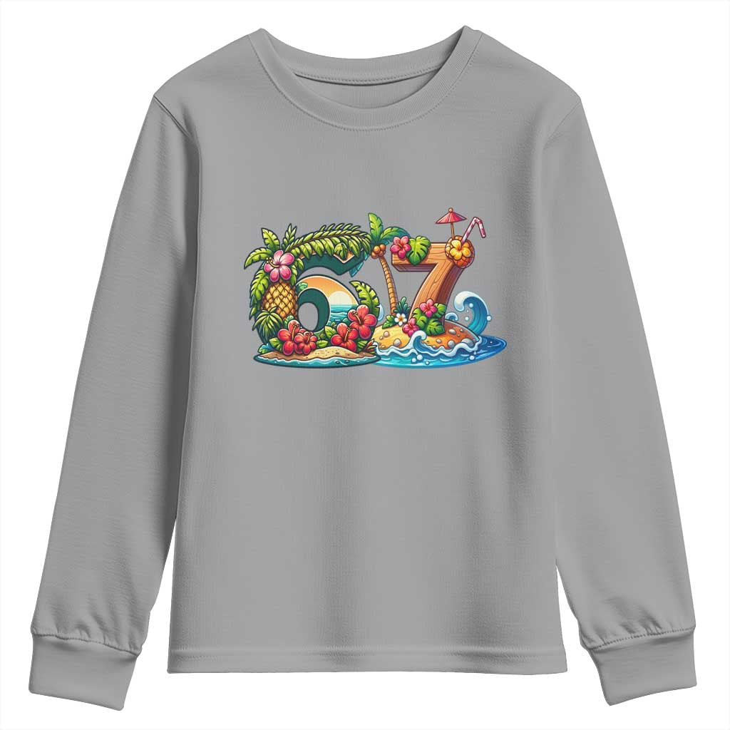 Tropical Beach Six Seven Youth Sweatshirt Summer Island Vacation Graphic