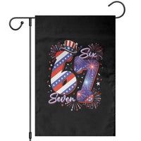 Patriotic Six Seven Garden Flag Red White And Blue Fireworks Graphic