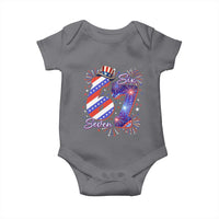 Patriotic Six Seven Baby Onesie Red White And Blue Fireworks Graphic