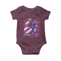 Patriotic Six Seven Baby Onesie Red White And Blue Fireworks Graphic