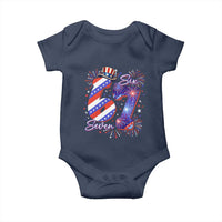 Patriotic Six Seven Baby Onesie Red White And Blue Fireworks Graphic