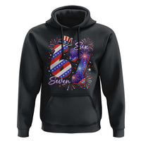 Patriotic Six Seven Hoodie Red White And Blue Fireworks Graphic