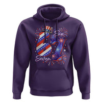 Patriotic Six Seven Hoodie Red White And Blue Fireworks Graphic
