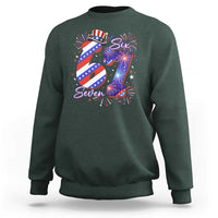 Patriotic Six Seven Sweatshirt Red White And Blue Fireworks Graphic