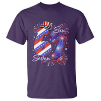 Patriotic Six Seven T Shirt Red White And Blue Fireworks Graphic