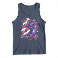 Patriotic Six Seven Tank Top Red White And Blue Fireworks Graphic