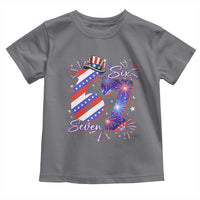 Patriotic Six Seven Toddler T Shirt Red White And Blue Fireworks Graphic