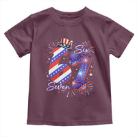 Patriotic Six Seven Toddler T Shirt Red White And Blue Fireworks Graphic