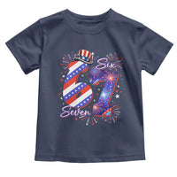 Patriotic Six Seven Toddler T Shirt Red White And Blue Fireworks Graphic
