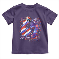Patriotic Six Seven Toddler T Shirt Red White And Blue Fireworks Graphic