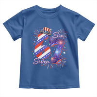 Patriotic Six Seven Toddler T Shirt Red White And Blue Fireworks Graphic