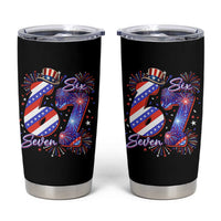 Patriotic Six Seven Tumbler Cup Red White And Blue Fireworks Graphic