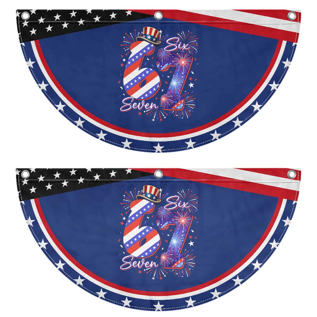 Funny Six Seven Patriotic Fan Flag Red White And Blue Fireworks Graphic