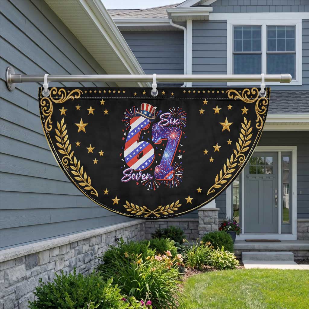 Funny Six Seven Patriotic Fan Flag Red White And Blue Fireworks Graphic