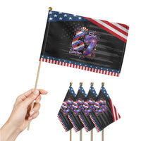 Funny Six Seven Patriotic Handheld Flag Red White And Blue Fireworks Graphic