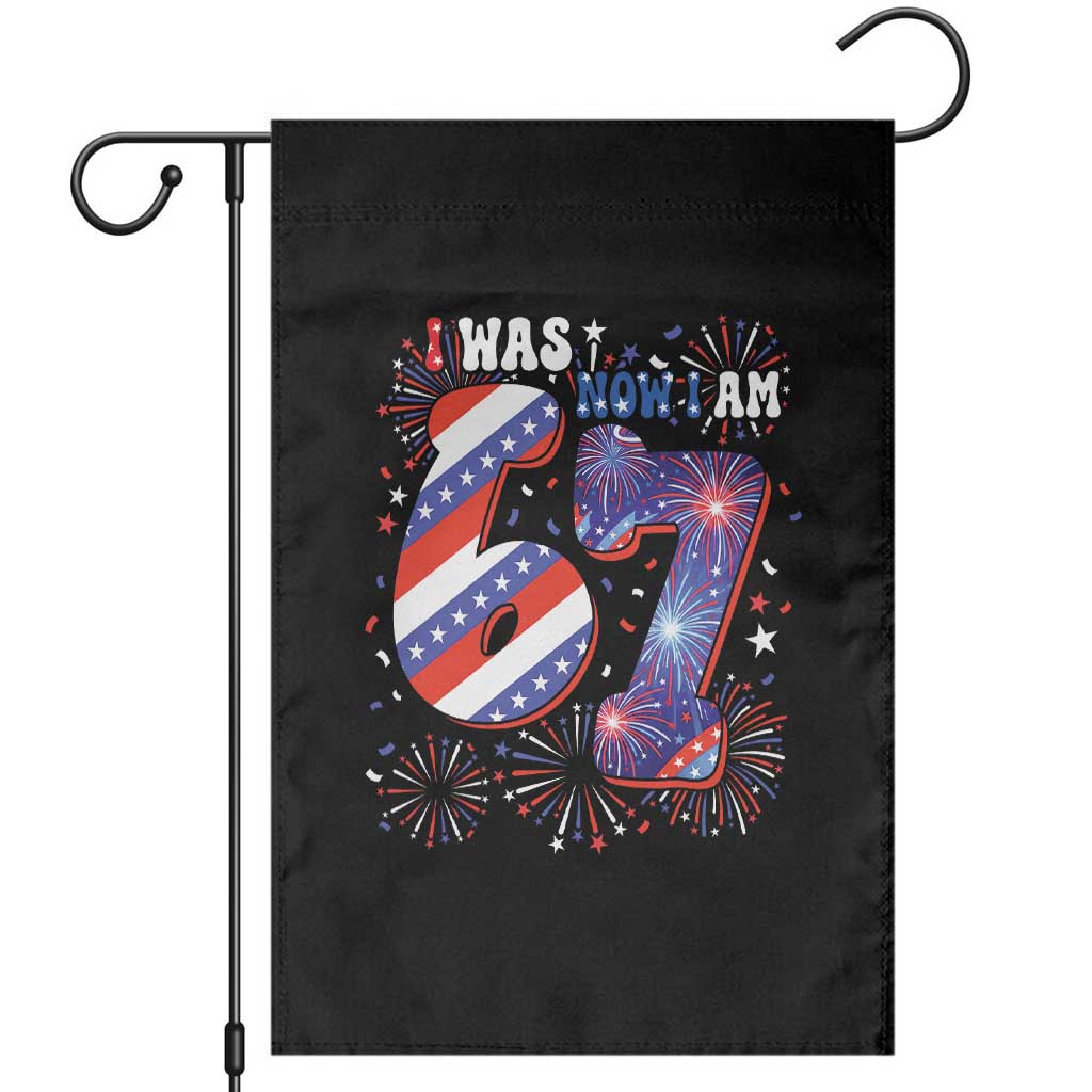 I Was Six Now I Am Seven Garden Flag Patriotic 7th Birthday Gift