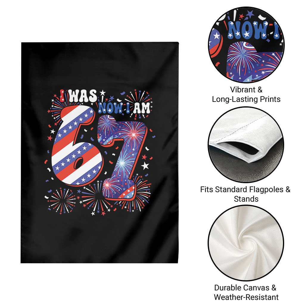 I Was Six Now I Am Seven Garden Flag Patriotic 7th Birthday Gift