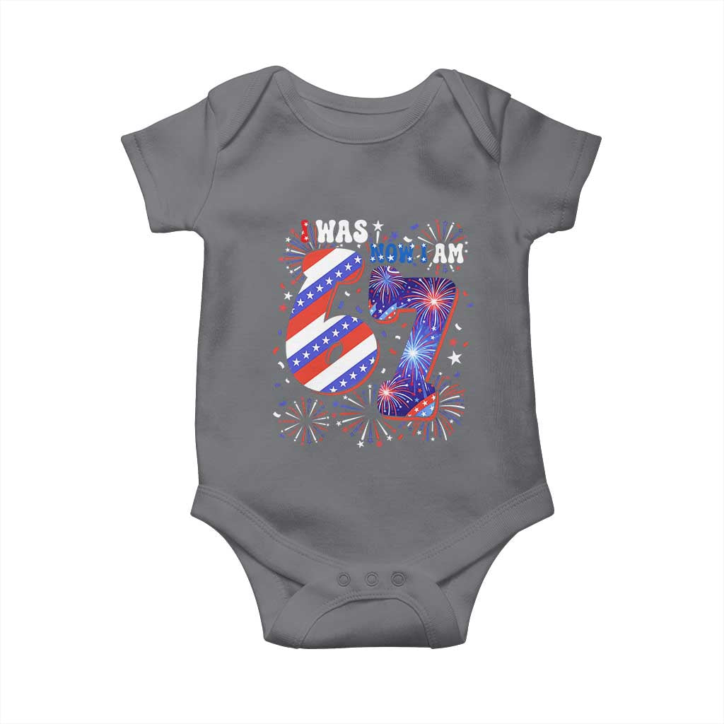 I Was Six Now I Am Seven Baby Onesie Patriotic 7th Birthday Gift