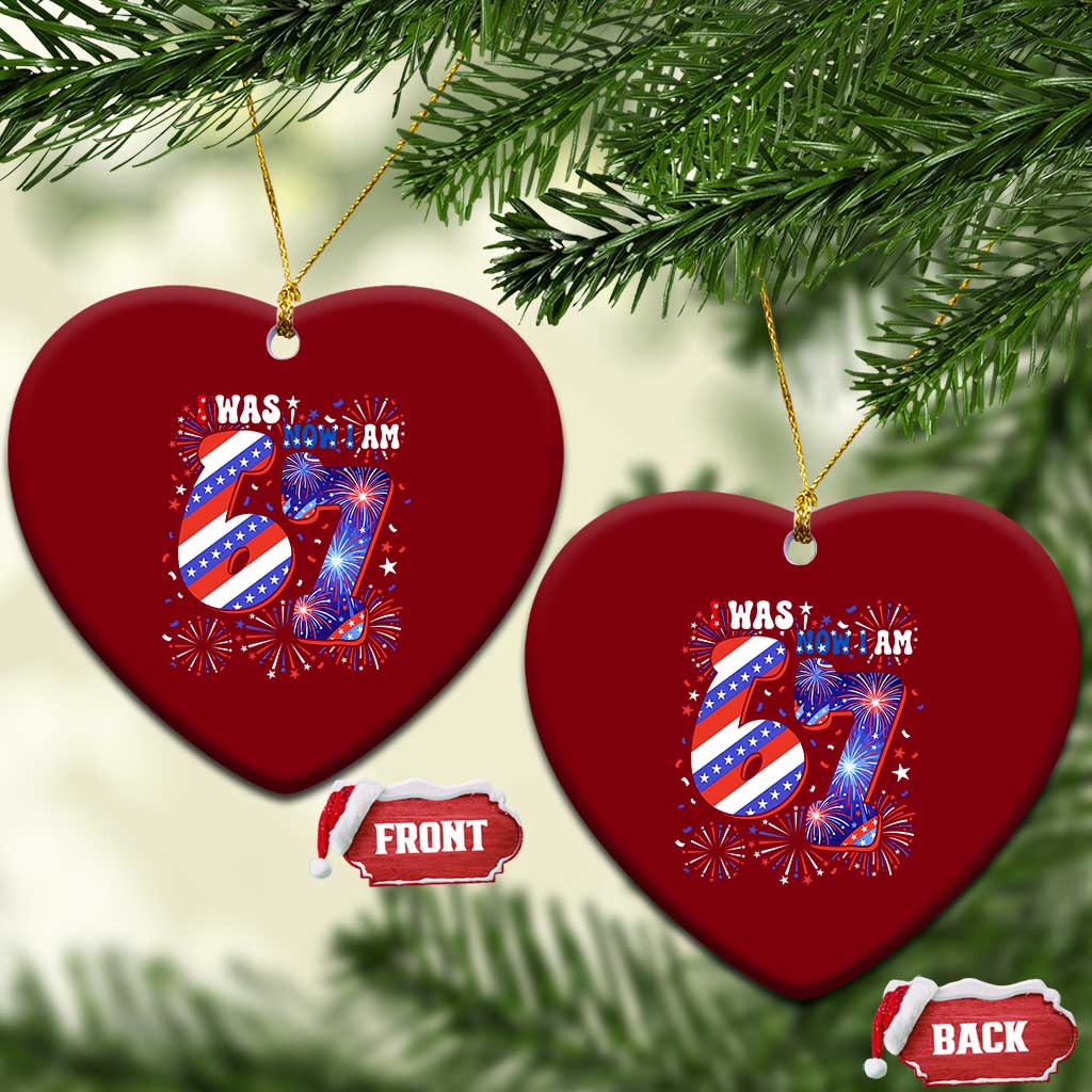I Was Six Now I Am Seven Ceramic Ornament Patriotic 7th Birthday Gift