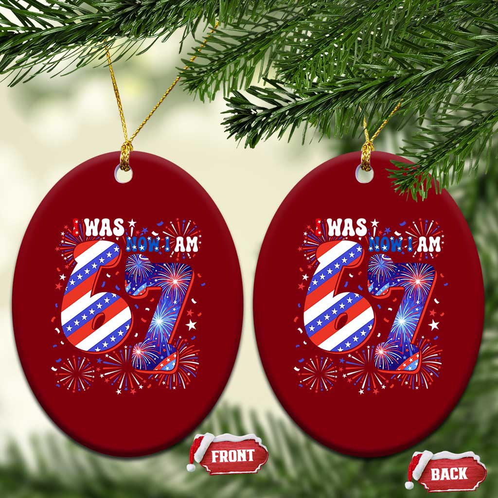 I Was Six Now I Am Seven Ceramic Ornament Patriotic 7th Birthday Gift