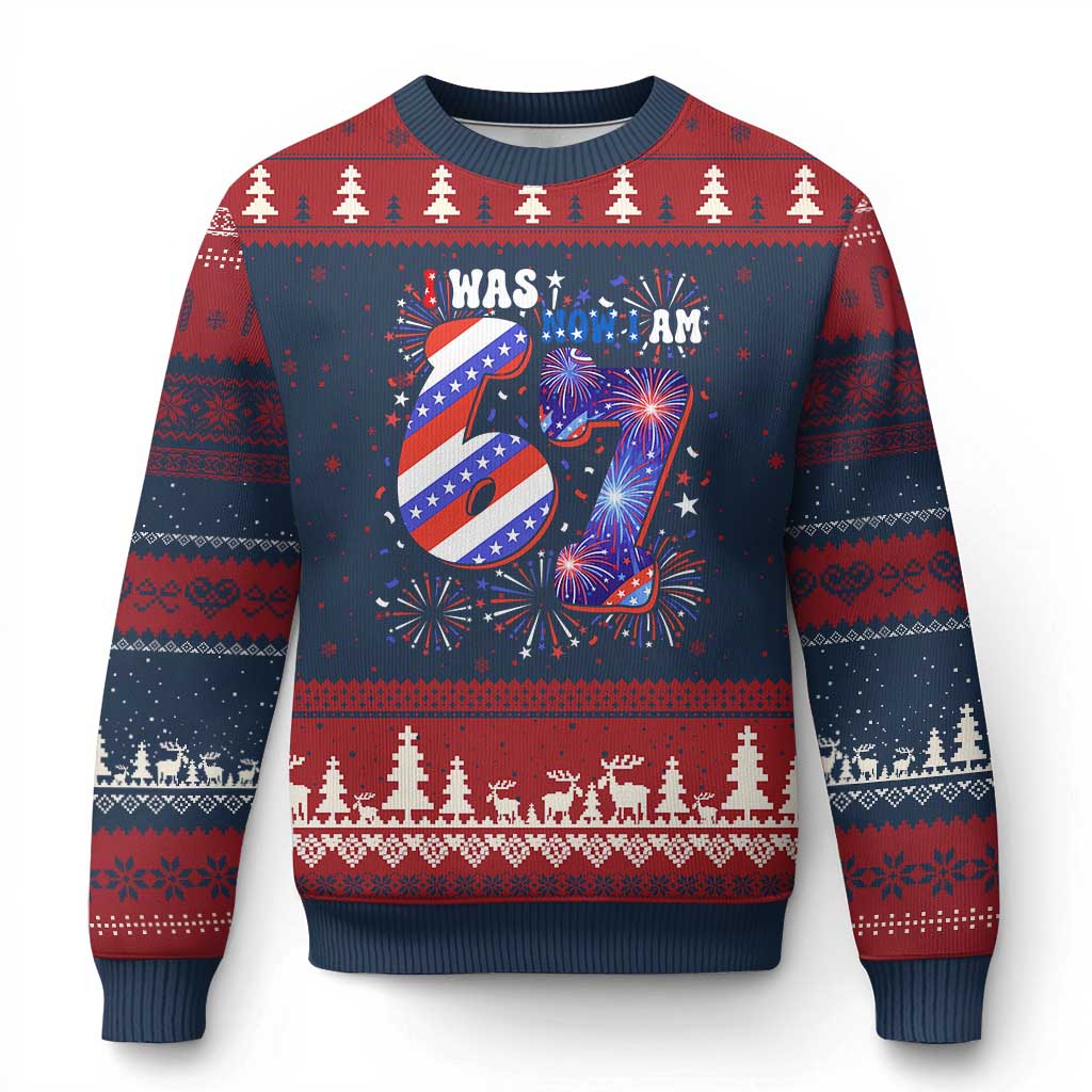 I Was Six Now I Am Seven Ugly Christmas Sweater Patriotic 7th Birthday Gift