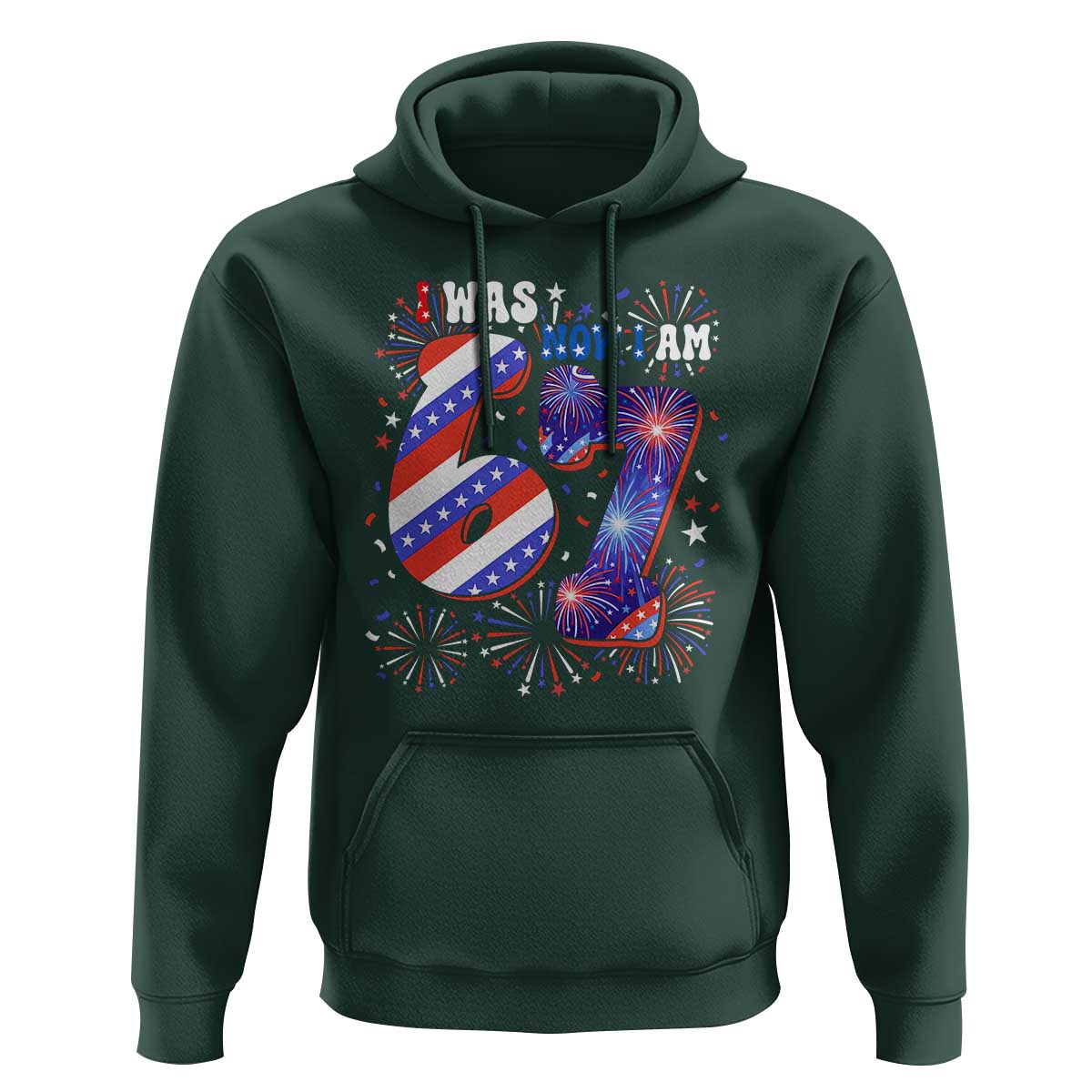 I Was Six Now I Am Seven Hoodie Patriotic 7th Birthday Gift