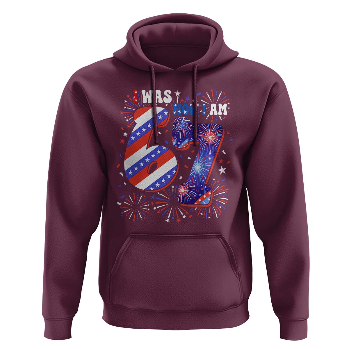 I Was Six Now I Am Seven Hoodie Patriotic 7th Birthday Gift
