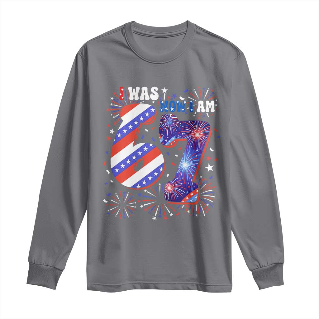 I Was Six Now I Am Seven Long Sleeve Shirt Patriotic 7th Birthday Gift