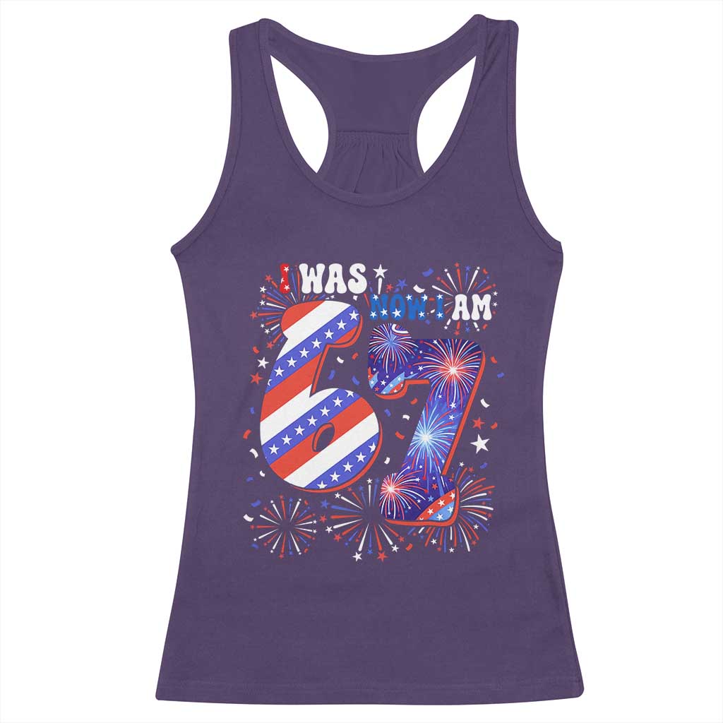 I Was Six Now I Am Seven Racerback Tank Top Patriotic 7th Birthday Gift