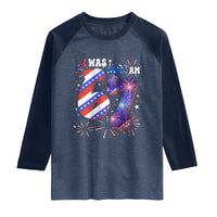 I Was Six Now I Am Seven Raglan Shirt Patriotic 7th Birthday Gift