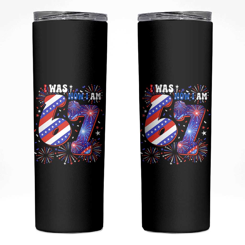 I Was Six Now I Am Seven Skinny Tumbler Patriotic 7th Birthday Gift