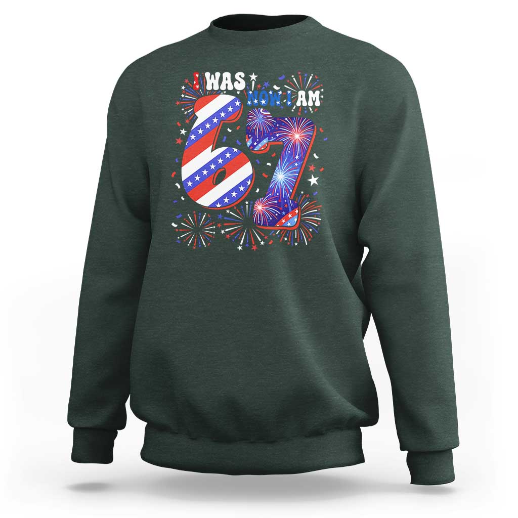 I Was Six Now I Am Seven Sweatshirt Patriotic 7th Birthday Gift