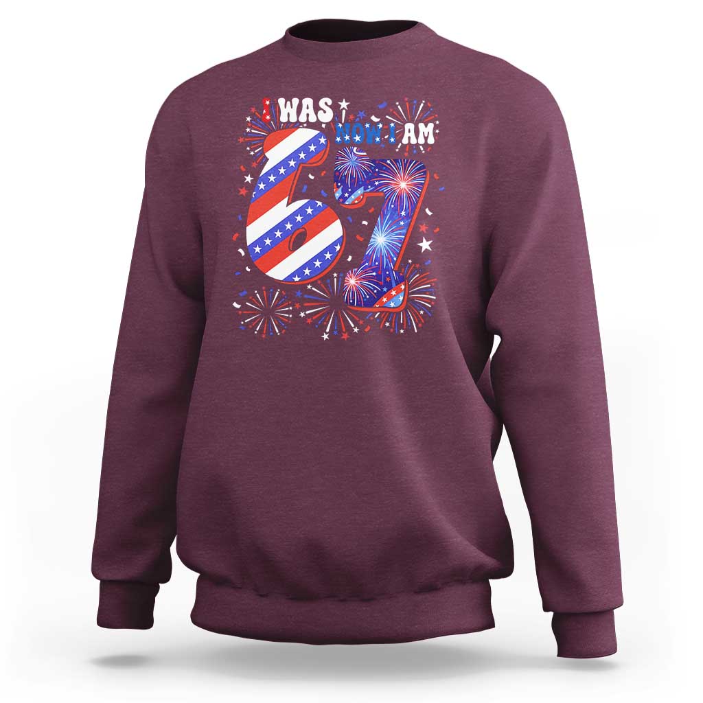 I Was Six Now I Am Seven Sweatshirt Patriotic 7th Birthday Gift